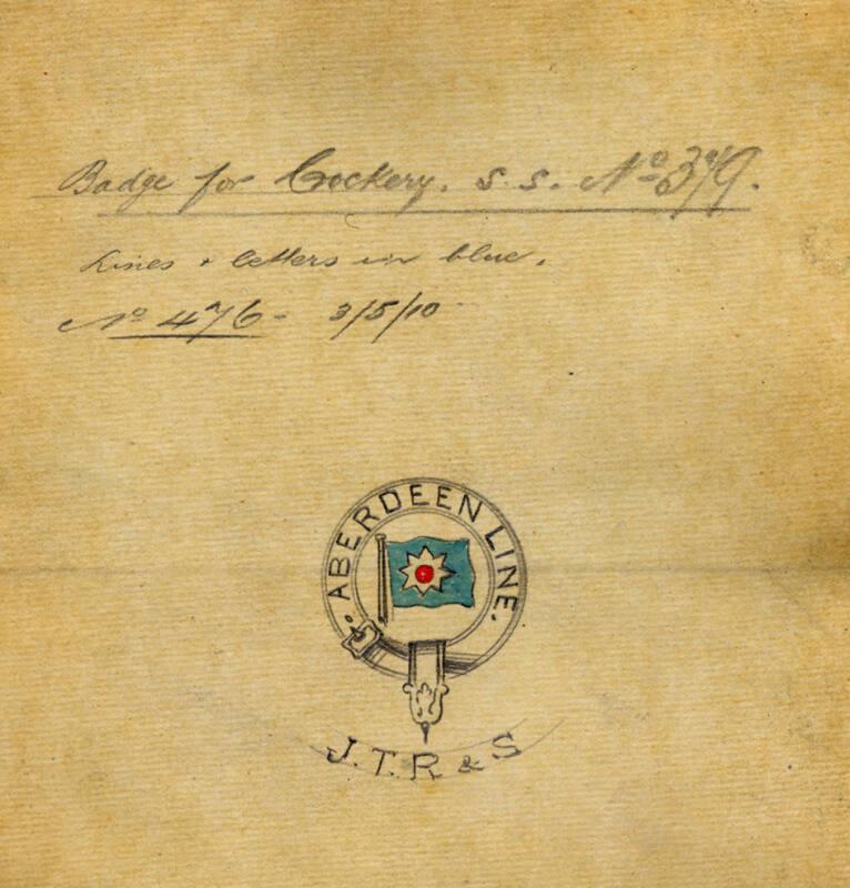 Badge For Use On Crockery Aboard The Steamship 'inanda' Built By Hall Russell In 1904