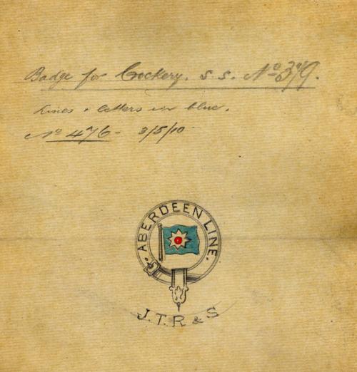 Badge For Use On Crockery Aboard The Steamship 'inanda' Built By Hall Russell In 1904