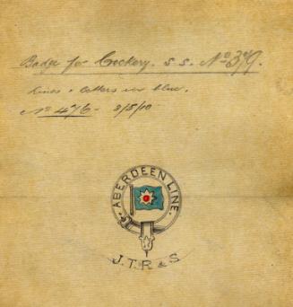 Badge For Use On Crockery Aboard The Steamship 'inanda' Built By Hall Russell In 1904