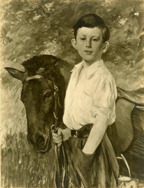 Boy with Pony (Reproductions of James McBey's Portraits)