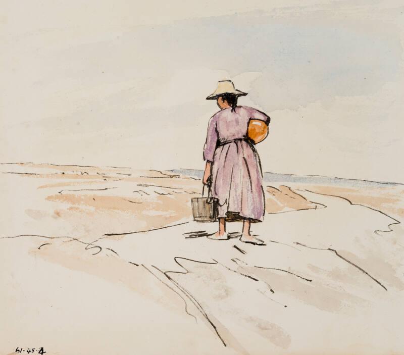 Peasant Woman Carrying a Basket - Spain