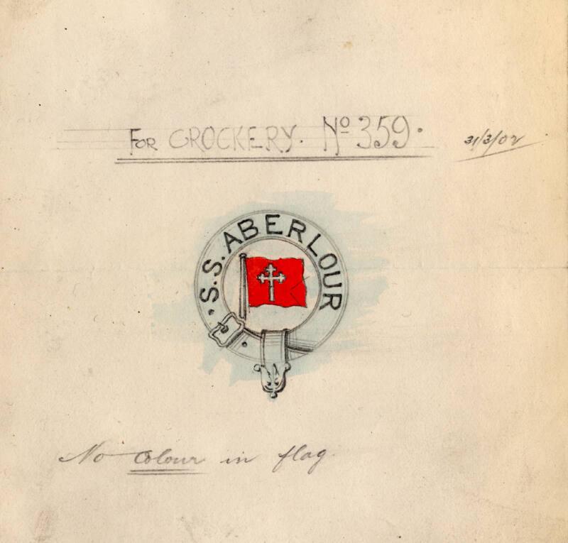 Logo For Use On Crockery Aboard The Cargo Steamer Aberlour Built By Hall Russell In 1902