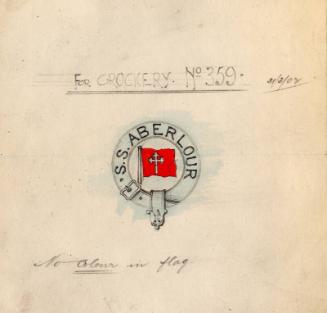 Logo For Use On Crockery Aboard The Cargo Steamer Aberlour Built By Hall Russell In 1902