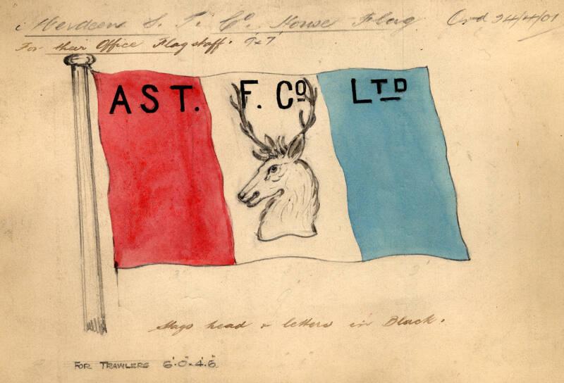 House Flag Of The Aberdeen Steam Trawling And Fishing Co. Ltd For Use On Trawlers Such As Strat…