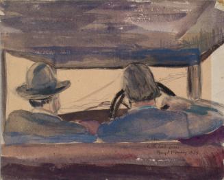 James McBey Driving - View from Back Seat