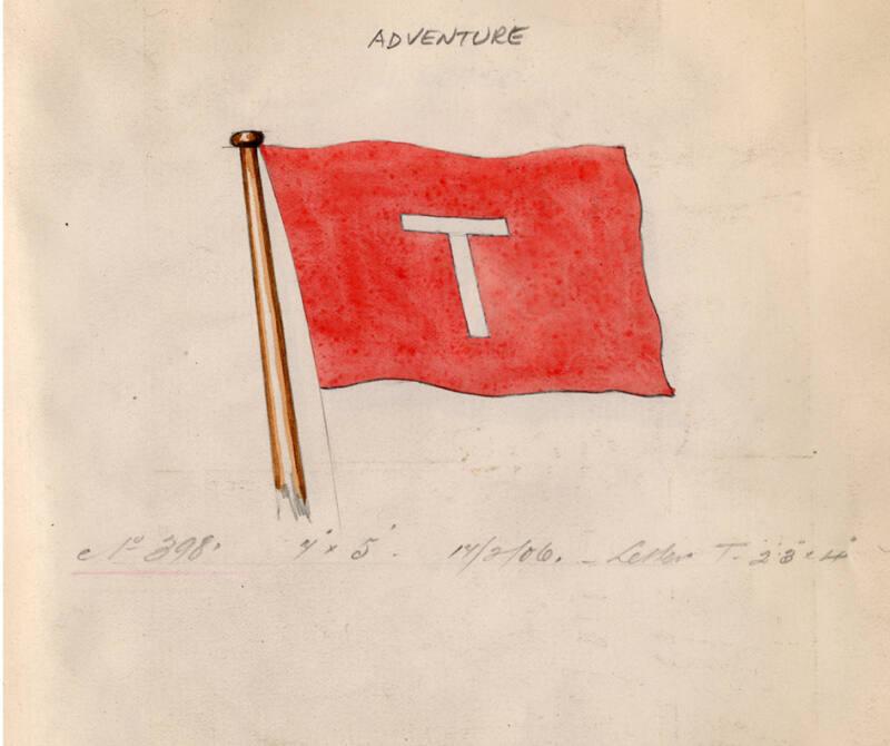 House Flag Of A Twedell Of Hartlepool For Use On The Steam Trawler 'adventure'