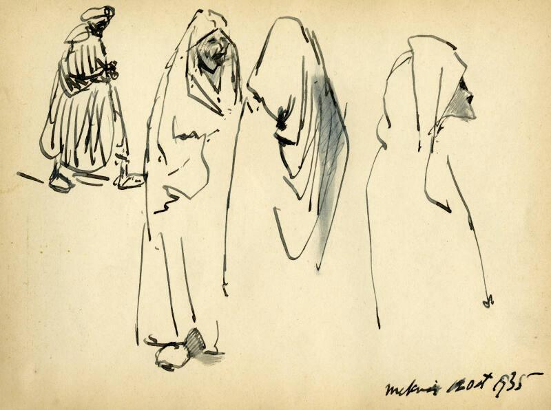 Figure Studies, 12 October 1935 (Sketchbook - Meknes & Marrakesh)