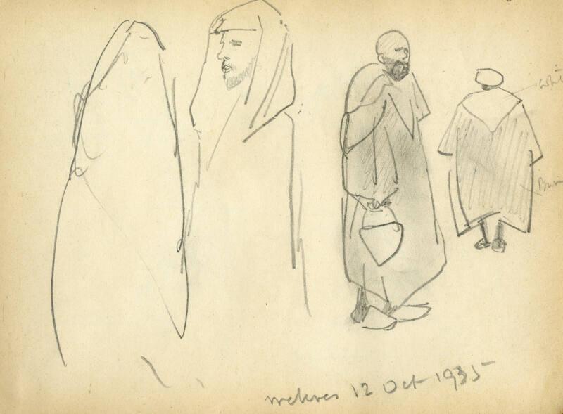 Figure Studies, 12 October 1935 (Sketchbook - Meknes & Marrakesh)