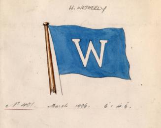 House Flag Of W. Wetherly For Use On The Steam Trawler Of The Same Name