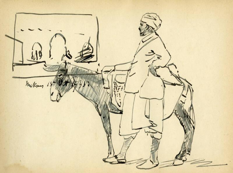 Man and Donkey (Sketchbook - Meknes & Marrakesh)