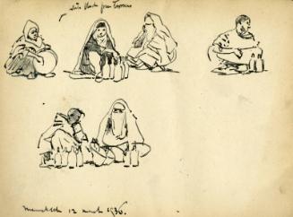 Figures Playing Musical Instruments, 12 March 1936 (Sketchbook - Meknes & Marrakesh)