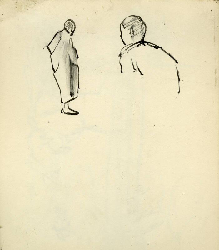 Figure Studies (rect & verso)  (Sketchbook - Dar Ben Zina, Marrakesh)