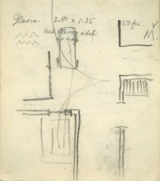 Costings & Dimensions (recto), Floor Plan (verso) (Sketchbook - Dar Ben Zina, Marrakesh)