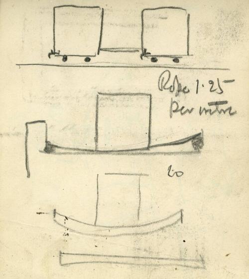 Sketch with Note about Rope (Sketchbook - Dar Ben Zina, Marrakesh)