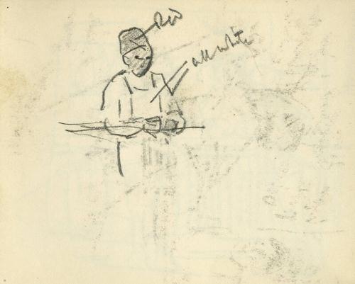 Men in Conversation (recto), Man Wearing a Fez (verso) (Sketchbook - Dar Ben Zina, Marrakesh)