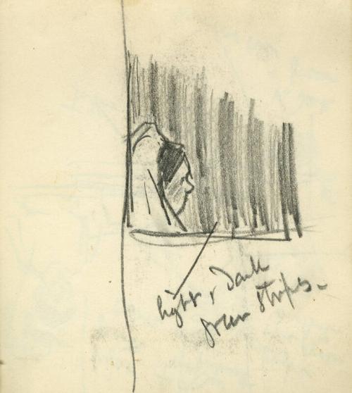 Women in Conversation (recto), Woman in Profile (verso) (Sketchbook - Dar Ben Zina, Marrakesh)