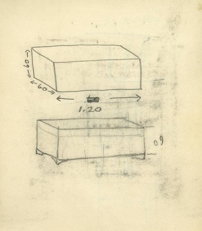 Floor Plan (recto), Boxes (verso) (Sketchbook - Dar Ben Zina, Marrakesh)