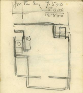 Floor Plan (recto) Door Hinge (verso) (Sketchbook - Dar Ben Zina, Marrakesh)
