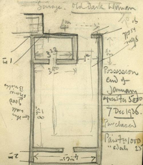 Floor Plan (recto), Diagram (verso) (Sketchbook - Dar Ben Zina, Marrakesh)