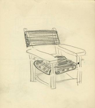 Chair (recto), Sketch (verso) (Sketchbook - Dar Ben Zina, Marrakesh)