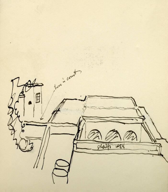 Aerial View of Dar Ben Zina (Sketchbook - Dar Ben Zina, Marrakesh)