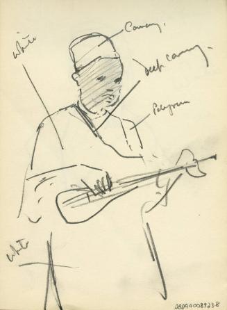 Man Playing a Musical Instrument (Sketchbook - Marrakesh)