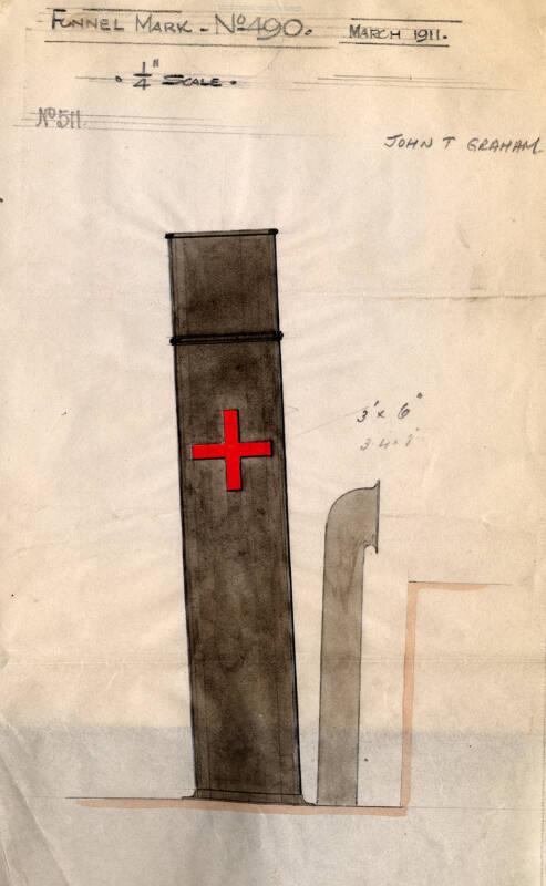 Funnel Markings For The Steam Trawler Heortnesse Built By Hall Russell In 1911