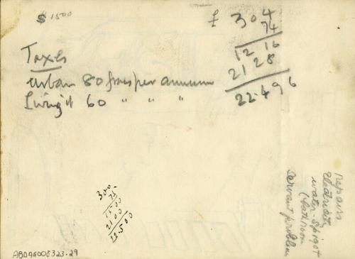 Tax Calculation (recto), Church Pulpit (verso) (Sketchbook - Marrakesh)