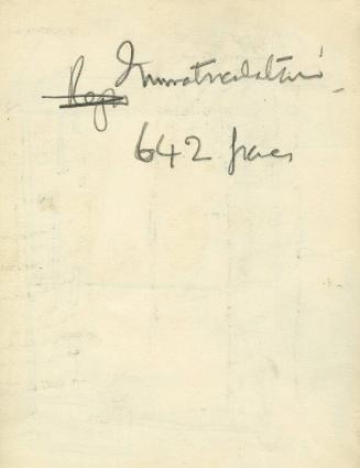 Calculation (recto), Floorplan, 'Ist Home all Brick' (verso)(Sketchbook - Marrakesh)