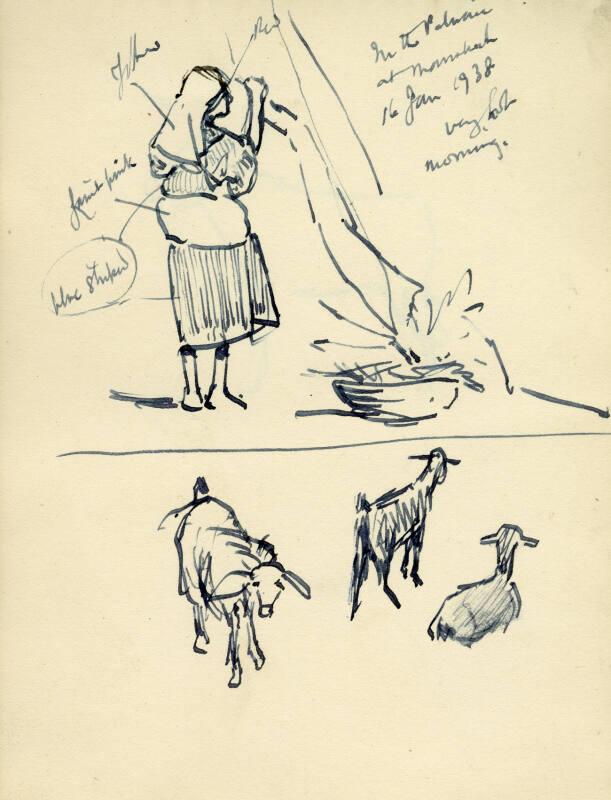 Marrakesh 16 January 1938, Very Hot Morning (Sketchbook - Morocco)