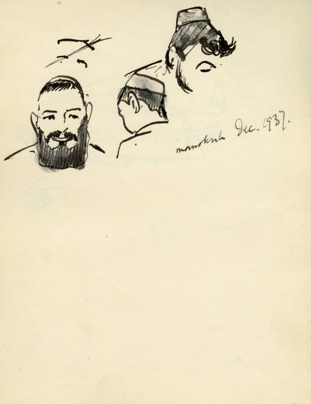 Male Figure Studies, Marrakesh December 1937 (Sketchbook - Morocco)