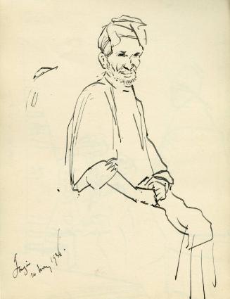 Seated Male Figure, Tangier 26 May 1936 (Sketchbook - Morocco)