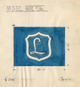 House Flag For The Steam Trawler Kinaldie Built By Hall Russell In 1914