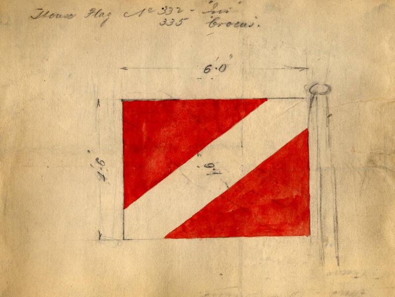House Flag Of Richard Irvin And Sons For The Steam Trawler Iris Built By Hall Russell In 1900