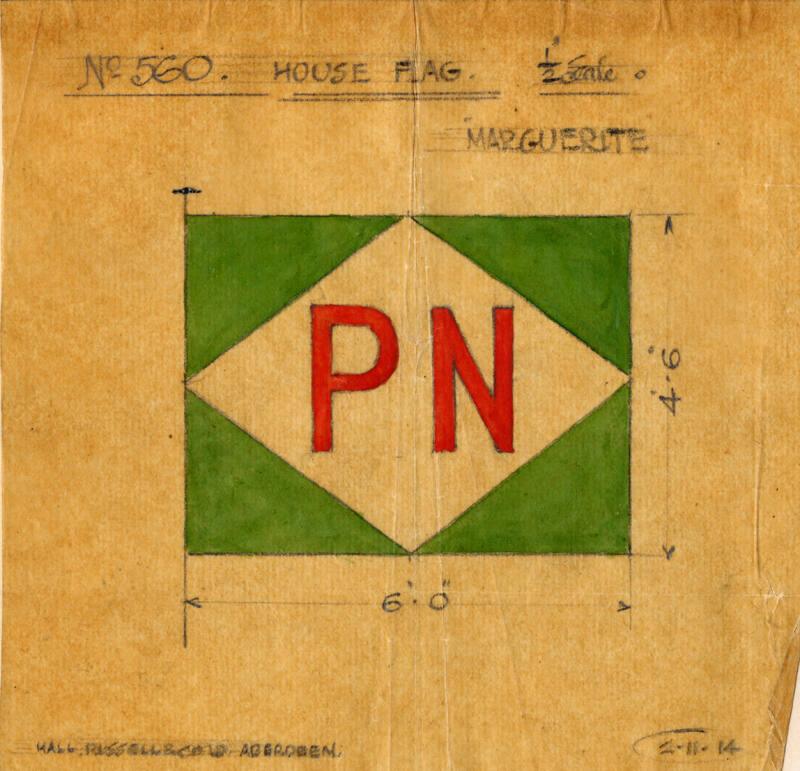 House Flag For The Steam Trawler Marguerite Built By Hall Russell In 1915