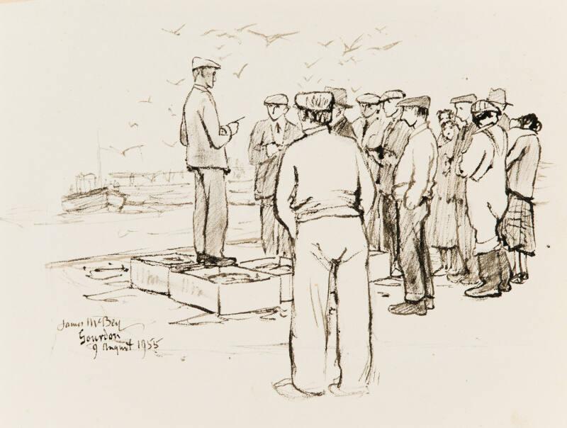 Gourdon, A Fish Sale - Illustration for H.H. Kynett's "Thank You Britain"