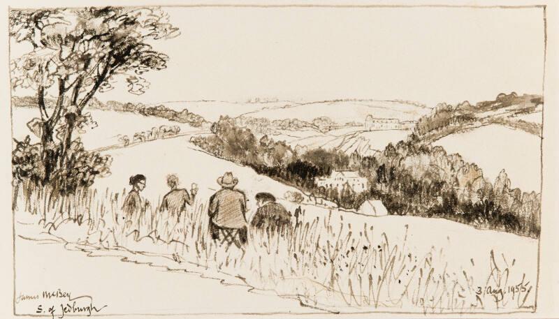 Lunch South of Jedburgh - Illustration for H.H. Kynett's "Thank You Britain"