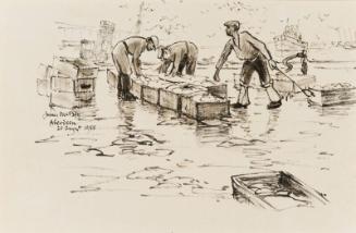 Aberdeen, Men with Fish Boxes - Illustration for H.H. Kynett's "Thank You Britain"