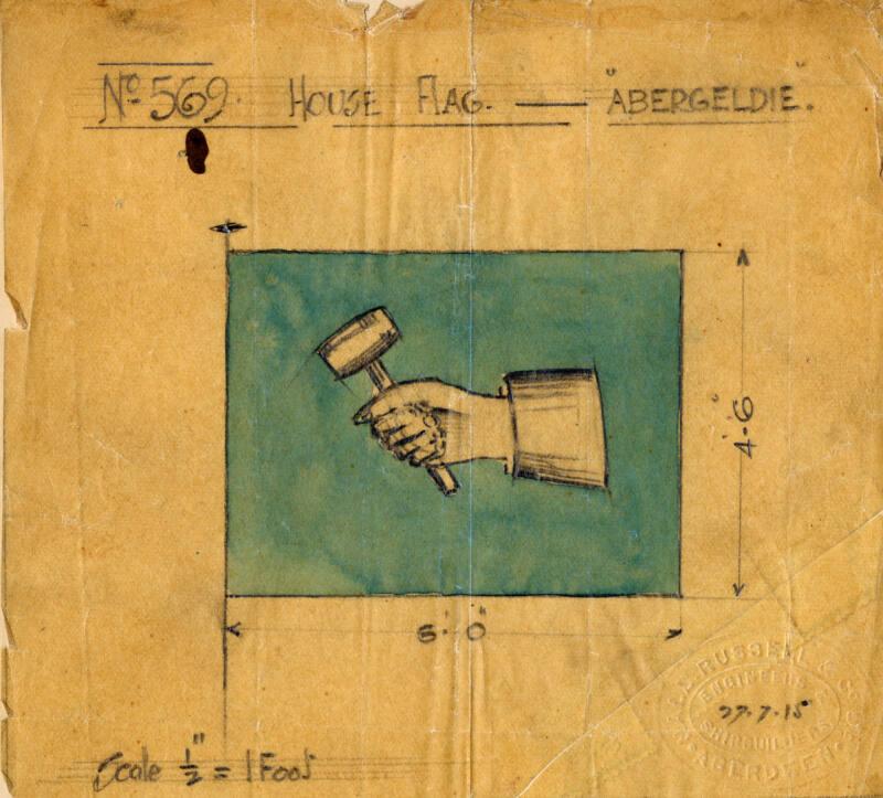 House Flag For The Steam Trawler 'abergeldie' Built By Hall Russell In 1915