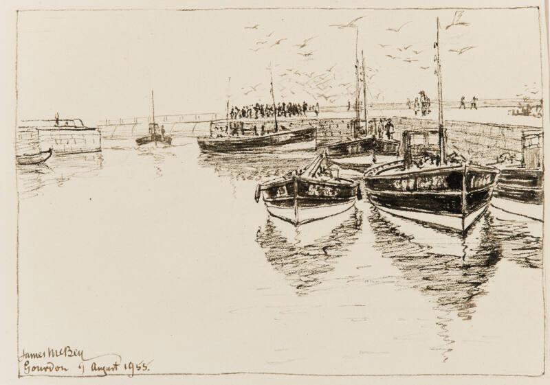 Gourdon, Harbour Scene - Illustration for H.H. Kynett's "Thank You Britain"