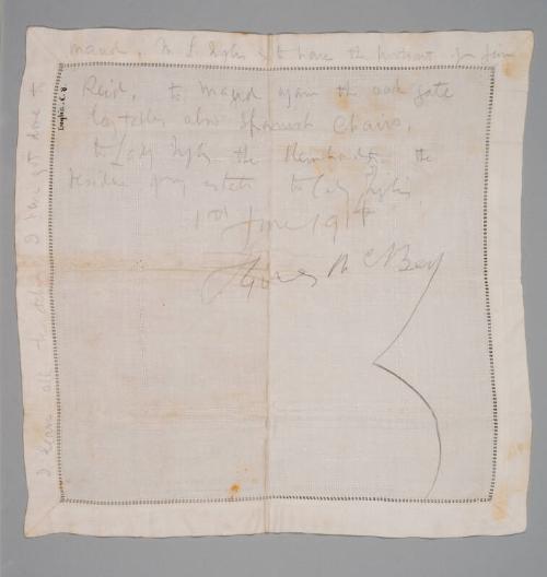 Hankerchief / Napkin with Part of James McBey's Will