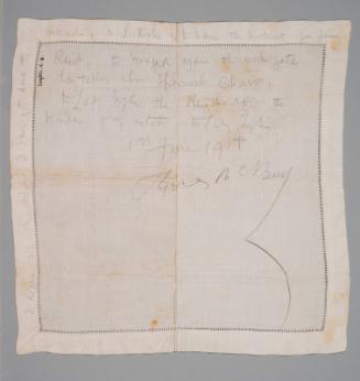 Hankerchief / Napkin with Part of James McBey's Will