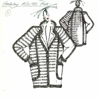 Drawing of Fur Coat for Autumn/Winter Fur Collection