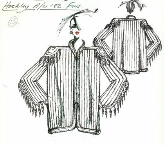 Drawing of Fur Coat for Autumn/Winter Fur Collection