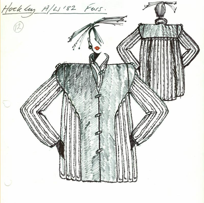 Drawing of Fur Coat for Autumn/Winter Fur Collection