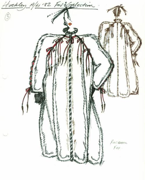 Drawing of Fur Coat for Autumn/Winter Fur Collection