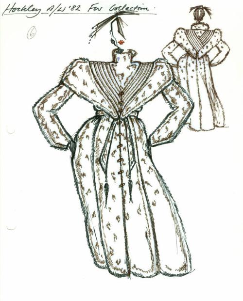 Drawing of Fur Coat for Autumn/Winter Fur Collection