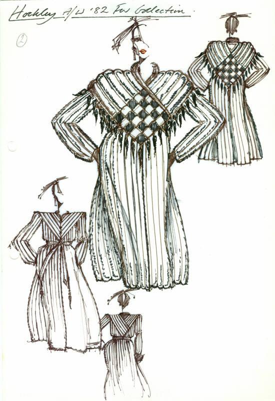 Drawing of Fur Coat for Autumn/Winter Fur Collection