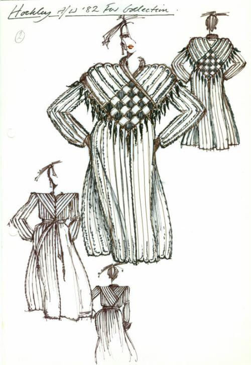 Drawing of Fur Coat for Autumn/Winter Fur Collection