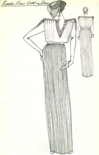 Drawing of Wedding Dress for Private Commission for Rosalie Shaw
